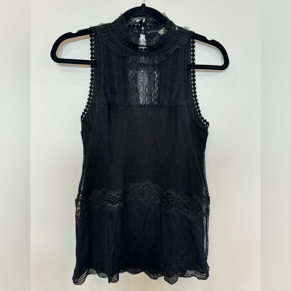 Jonathan Simkhai Women's Black Lace Blouse XS
